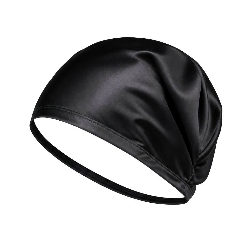 Satin helmet cap prototype — silhouette only